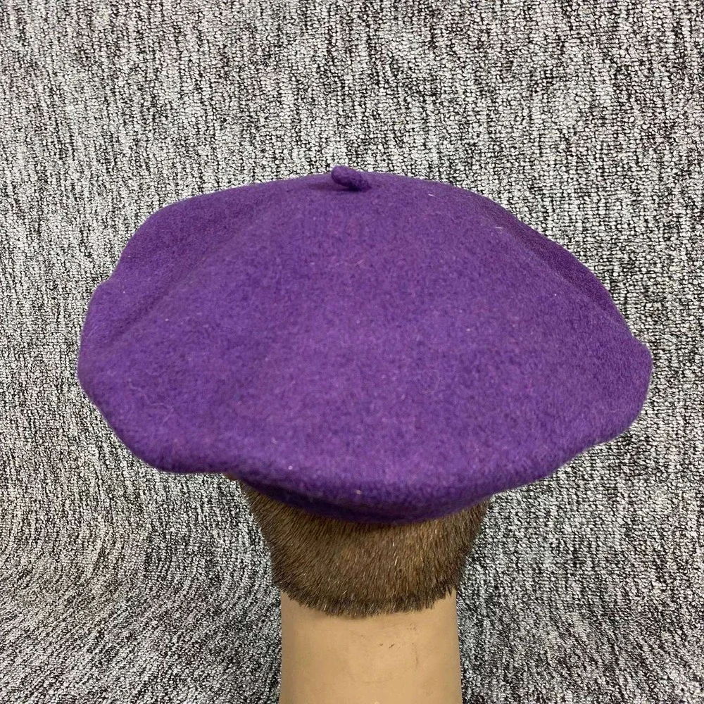 Beret Basque Wool Beret Unisex One‎ Size Purple De Luxe Vintage Artist Hat